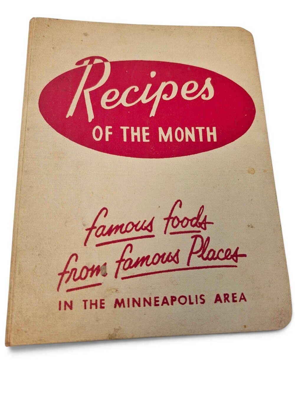 VINTAGE Minneapolis Area Recipe Cookbook Famous Places